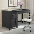 thumbnail image 4 of Martha Stewart Shaker Style Home Office Desk with Storage in Black with Brushed Nickel Hardware, 4 of 13