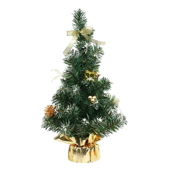 Cheapark 7.9/11.8/15.7in Mini Gold Christmas Tree - Potted Artificial Decor, Suitable for Offices, Desktops & Holiday Countertops