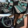 thumbnail image 2 of Uorisanigo Aztec 10 Pieces Hummingbird Print Car Accessories Set Soft Elastic Auto Seat Cover and Steering Wheel Cover and Seat Belt Cover and Water Cup Coaster Keychains Fit Most Car SUV, 2 of 7