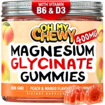 Center-Filled Magnesium Glycinate Gummies 400MG - High Absorption for Kids, Teens & Adults - Supplement for Sleep, Calm & Muscle Relaxation with B6 & D3 - Gluten Free & Vegan Friendly - 60 Count