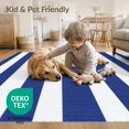 thumbnail image 4 of ODIKA Striped Nautical Navy Cabana Wide Alternating Bands Awning Sriped for Guest Room, Lounge, Apartment, Non-Slip Low Profile, 4 of 7