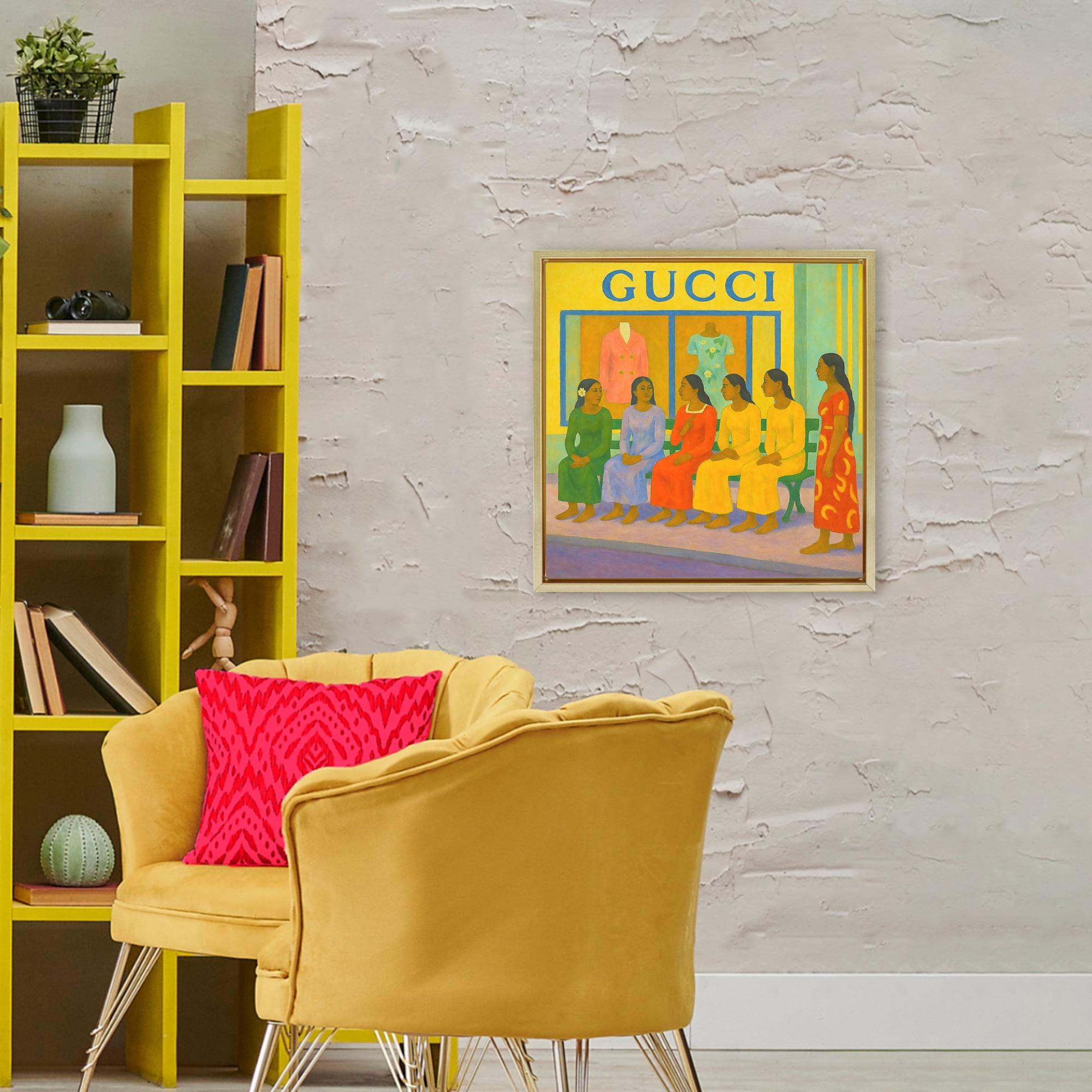 Stupell Industries Gaugin Style Glam Gold Framed Floater Canvas Wall Art, design by Grotto Studios
