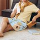 thumbnail image 5 of Balery Cute Gnome Bee Collects Honey Pantalones cortos de pijama de punto de algodón para hombre con cinturilla y bolsillos-XX-Large, 5 of 6