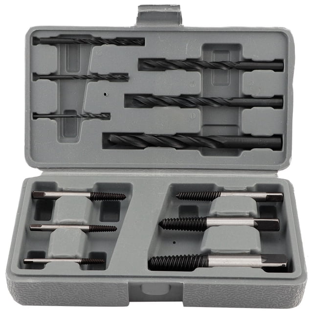 12Pcs Heavy Duty Easy Out Screw Extractor Set, Drill Bits Guide Set Broken Bolts Removing Fastener Tools Broken Bolts Removing Tools for Wood Plastic