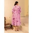 thumbnail image 5 of XL LOVE By Janasya Indian Women's Plus Size Pink Dobby Georgette Tie-Dye Fit & Flare Dress, 5 of 5