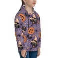 thumbnail image 3 of Picia Vintage Halloween Black Cat Pattern Youth Hoodie - Warm Pullover Sweatshirt with Kangaroo Pocket, Ideal for Boys and Girls-X-Large, 3 of 6