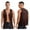 Khaki, variant on Men's Western Cowboy Vest Fringe Hippie Tank Top Faux Suede Leather Tassel Waistcoat Brown XXL