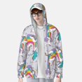 thumbnail image 2 of Kdxio Unicorn DoingYoga Print Women Men Sun Protection UPF 50+ Jackets Zip Up Long Sleeve Hoodie Hiking Lightweight with Pockets, 2 of 7