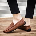 thumbnail image 5 of Men's Casual Loafers Slip On Leather Shoes Lightweight Driving Shoes Male Moccasins Classic Penny Loafer Flats Boat Shoes, 5 of 10