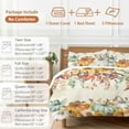 thumbnail image 6 of Fall Pumpkin Bedding Duvet Cover Set King 4 Pieces Autumn Leaf Sunflowers Orange Green Vintage Letter Bedding Set with Zipper Closure,1 Comforter Cover 92x106 Inches 1 Flat Sheet & 2 Pillow Cases, 6 of 7