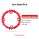 thumbnail image 2 of Chainset Bicicleta Bicicleta redonda Cadena de bicicleta Cadena de cadena Reemplazable Aleación de aluminio Anti-gota Ligero Ligero Ciclismo Diente Placa Individual Rojo 32T Eigraketly OD003273-05, 2 of 7
