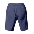 thumbnail image 3 of Qopobobo Summer Shorts Men’S Shorts Mens Cotton Linen Shorts Casual Drawstring 7inch Inseam Shorts Stretch Summer Beach Wear Navy,XXXL, 3 of 3