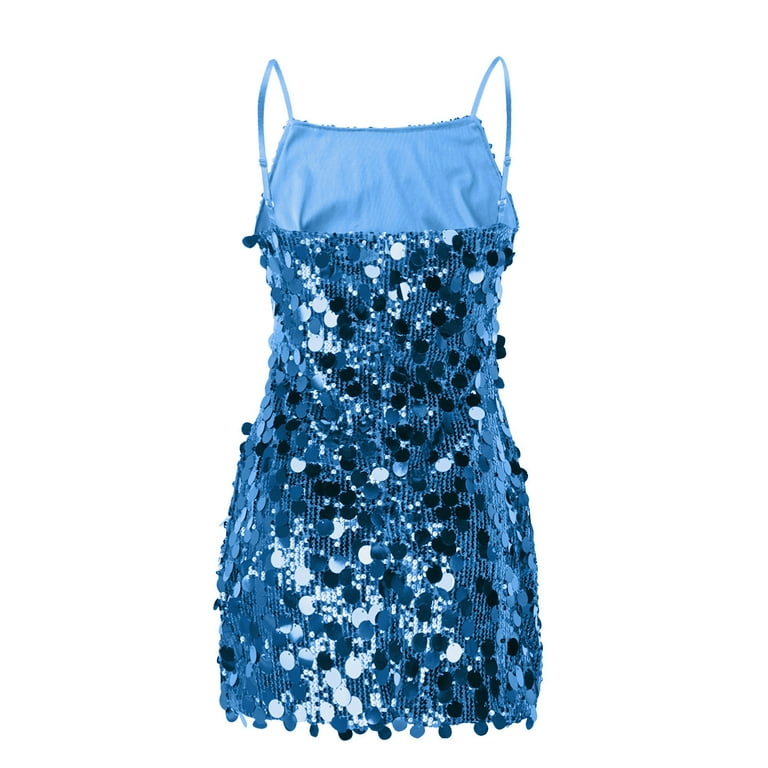 Short Sequin Homecoming Dresses for Teens, Womens Sparkly Spaghetti Straps  V-Neck Bodycon Prom Cocktail Evening Party Gown Sky Blue M - Walmart.com