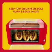 Oscar Mayer Hot Dog Roller Machine with 2 Bread Warmer Racks and Automatic Timer, Red