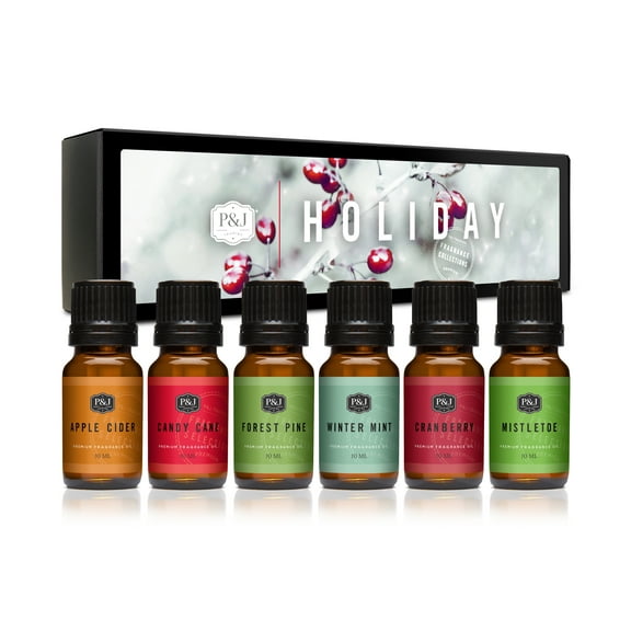P&J Fragrance Oil | Holiday Set of 6 - Scented Oil for Soap Making, Diffusers, Candle Making, Lotions, Haircare, Slime, and Home Fragrance