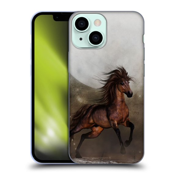 Head Case Designs Officially Licensed Simone Gatterwe Horses Brown Soft Gel Case Compatible with Apple iPhone 13 Mini