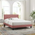 thumbnail image 1 of Modway Peyton Performance Velvet Full Platform Bed in Dusty Rose, 1 of 10