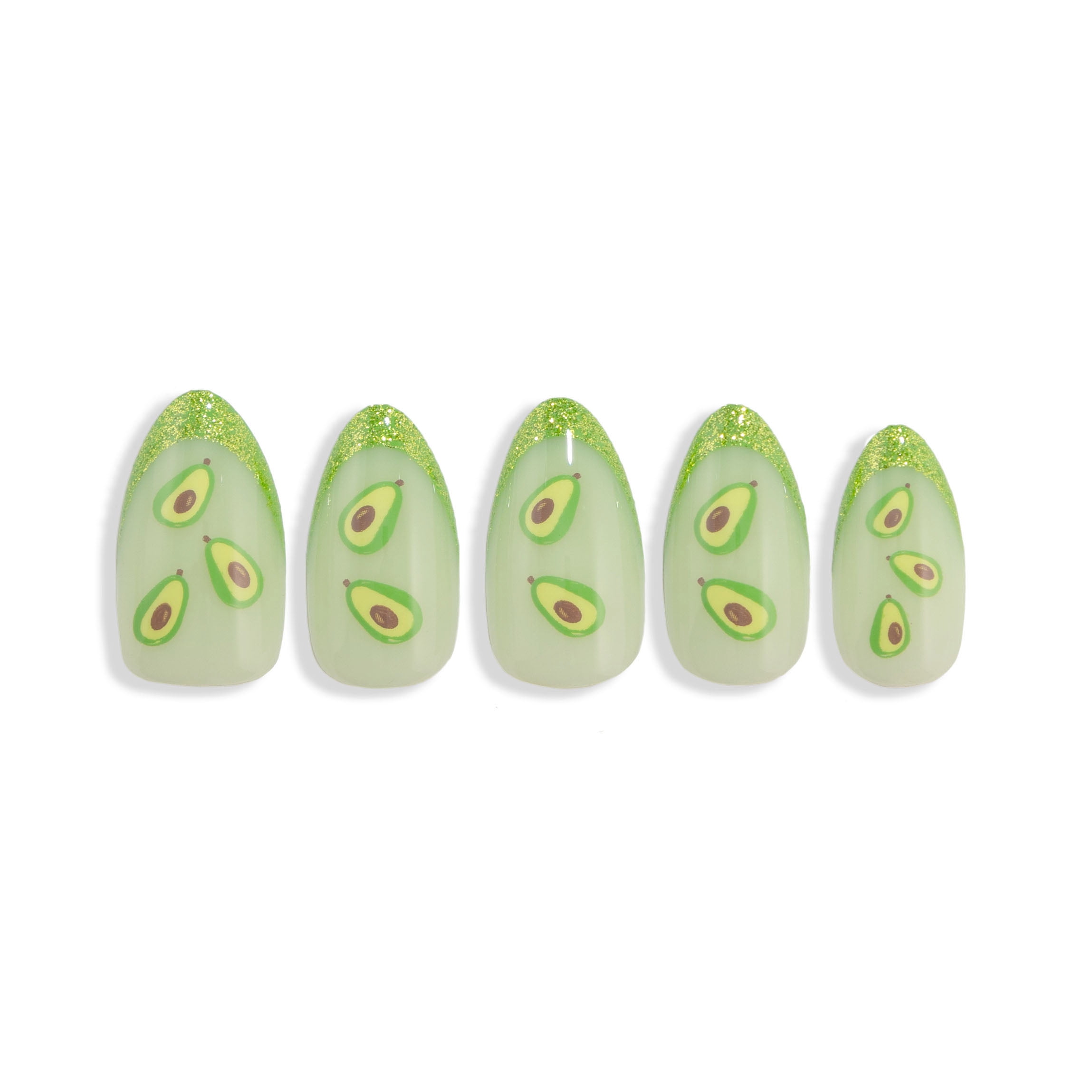 PaintLab Short Almond Press On Nails, Holy Guacamole, Green, 30 Count