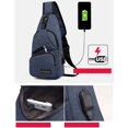 thumbnail image 2 of Sac de Poitrine en Tissu avec Port USB, Tissu Léger et Durable, 6 Poches, Sangle Réglable, pour Randonnée/camping/extérieur, Sans Batterie Externe Incluse, 2 of 6