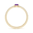 thumbnail image 2 of ANGARA Natural 0.33 Ct. Amethyst with Diamond Classic Stackable Ring in 14K Yellow Gold for Women (Ring Size: 3.5), 2 of 9