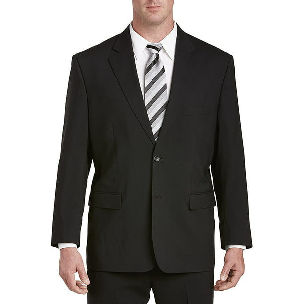 Gold Series by DXL Men's Big & Tall Perfect Fit Jacket-Relaxer Suit Jacket  - Executive Cut, Black, 60 Regular