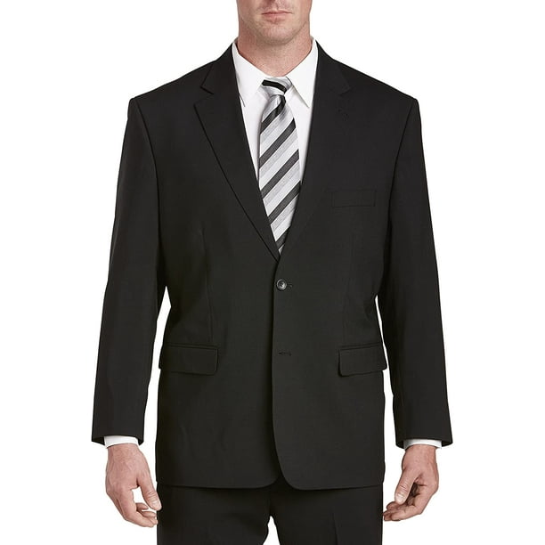Gold Series by DXL Men's Big & Tall Perfect Fit Jacket-Relaxer Suit Jacket - Executive Cut, Black, 60 Regular
