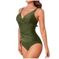 thumbnail image 4 of Feimerou Tummy Control Swimsuits for Women Slimming One Piece Bathing Suit Retro Ruched Push Up High Waisted Padded Sexy Swimwear Valentine'S Day Gifts, 4 of 8