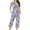 Purple, variant on Jamicy Loungewear for Women Fashion Casual Loose Printed Round Neck Button Short Sleeve Top with Capri Pants Women's Pajama Set Purple