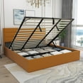 thumbnail image 4 of King Size Upholstered Hydraulic Lift Up Storage Platform Bed,Ochre, 4 of 7