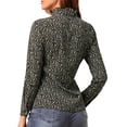 thumbnail image 3 of INSPIRE CHIC Women's Floral Print Long Sleeve Stand Collar Casual Shirt XS Black Green, 3 of 6