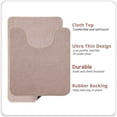 thumbnail image 5 of Bathroom Rug Set of 2, Toilet Rug, Quick Dry, Non-Slip, Machine Washable, Fit Under Doors, Absorbent Bathroom Rug（Beige 20" x 32"+20" x 24"，U）, 5 of 6