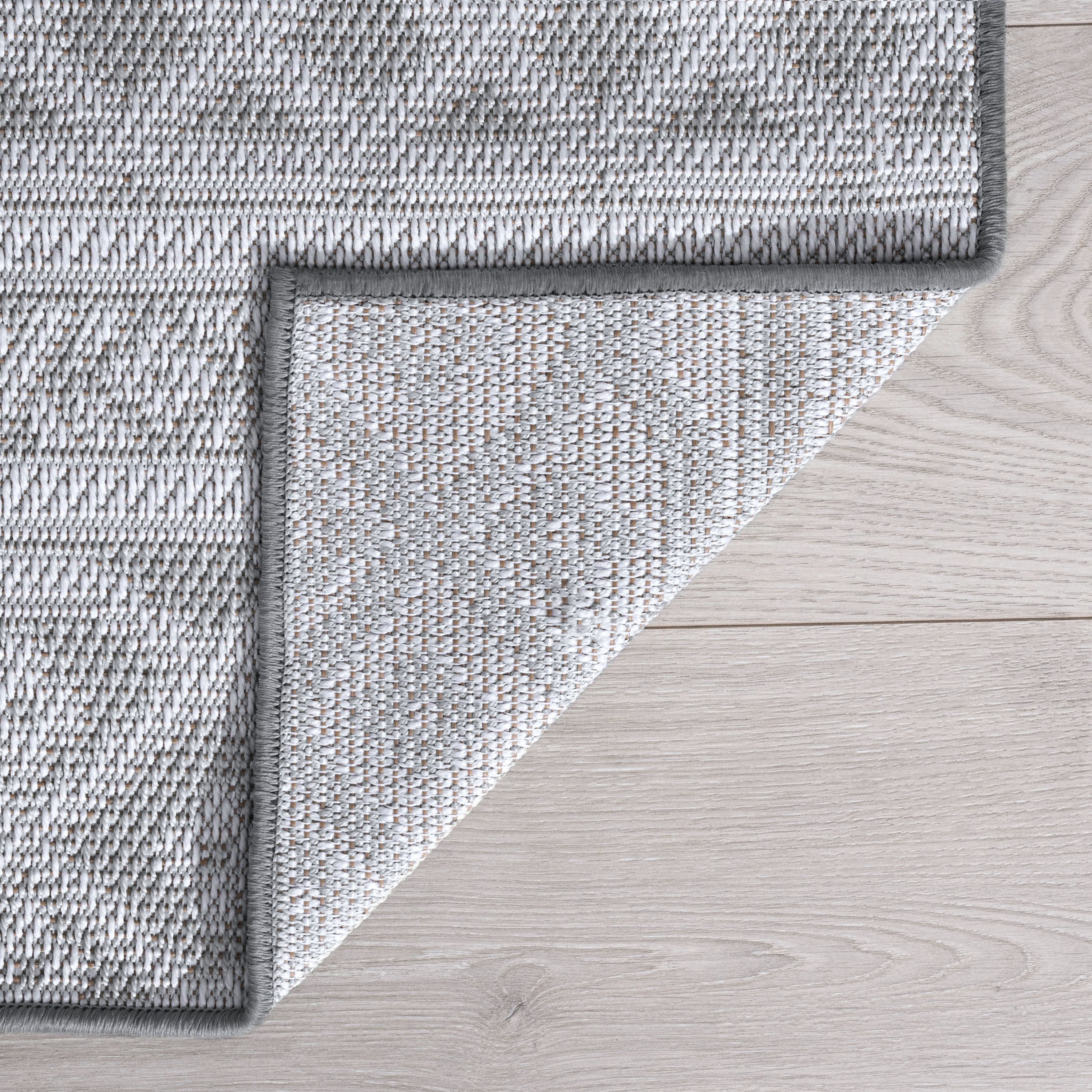 2x8 Water Resistant, Indoor Outdoor Runner Rugs for Patios, Hallway, Entryway, Deck, Porch, Balcony or Kitchen | Outside Area Rug for Patio | Gray, Stripe | Size: 2'2'' x 7'3''