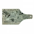 thumbnail image 1 of Clock Cutting Board, Antique Accessories Design Old Fashion Magazine Sewing and Writing Tools Print, Tempered Glass Cutting and Serving Board, Wine Bottle Shape, Beige and Black, by Ambesonne, 1 of 1