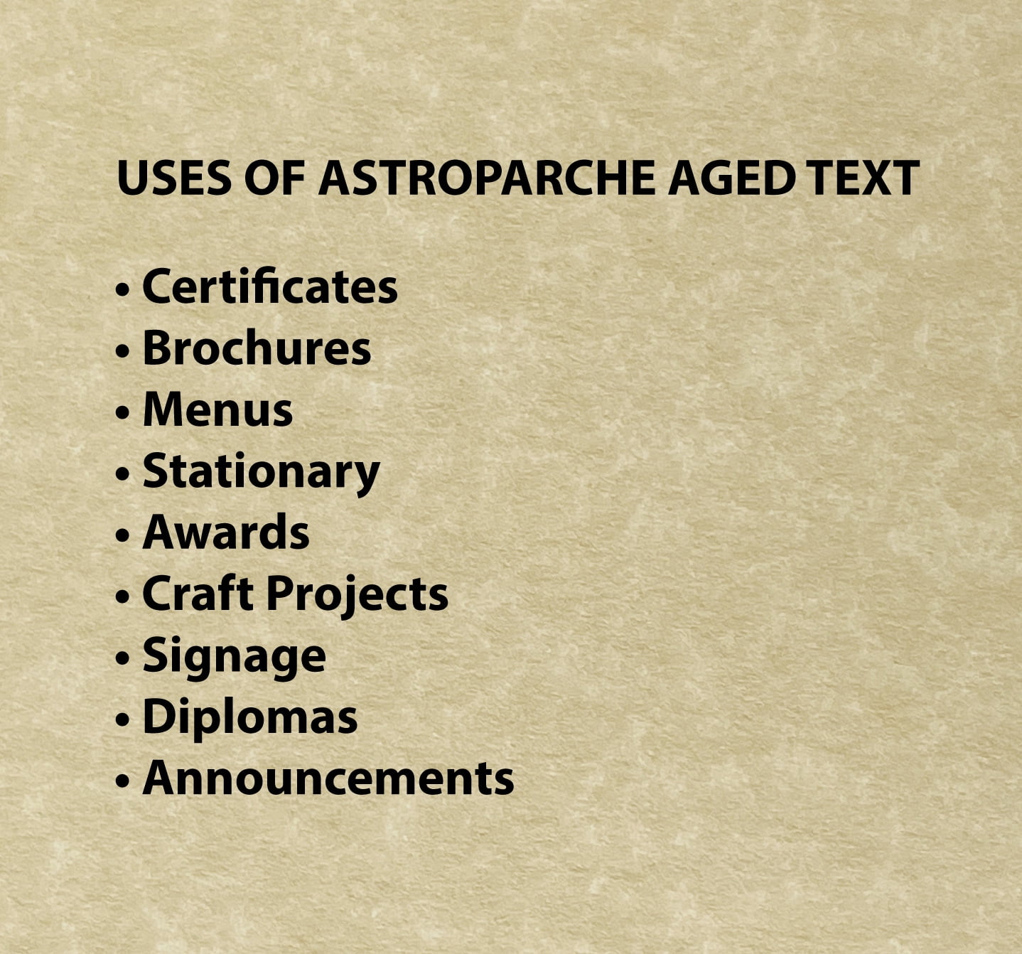 Astroparche Text 60 lb. Aged 8.5 x 11 Vintage parchment paper for certificates