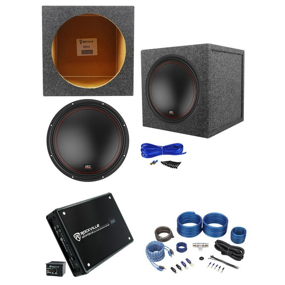 MTX 5512-22 12" 800w Subwoofer Sealed Sub Box Enclosure Mono Amplifier Amp Kit
