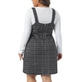 thumbnail image 4 of DARING DIVA Plus Size High Waist Tweed Single Breasted Overall Dress 4X Black White, 4 of 6