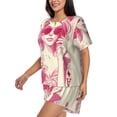 thumbnail image 2 of Fuzoiu Ace Of Diamonds Lady Print Women's Short-Sleeved Pajama Set,Lounge Sleepwear Set,Womens Pajama Sets 2 Piece,Button-Up Top and Shorts with Pockets-Medium, 2 of 7