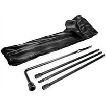Marketplace Auto Parts Spare Tire Jack Handle and Wheel Lug Wrench Tool Kit, 4 Piece, Black