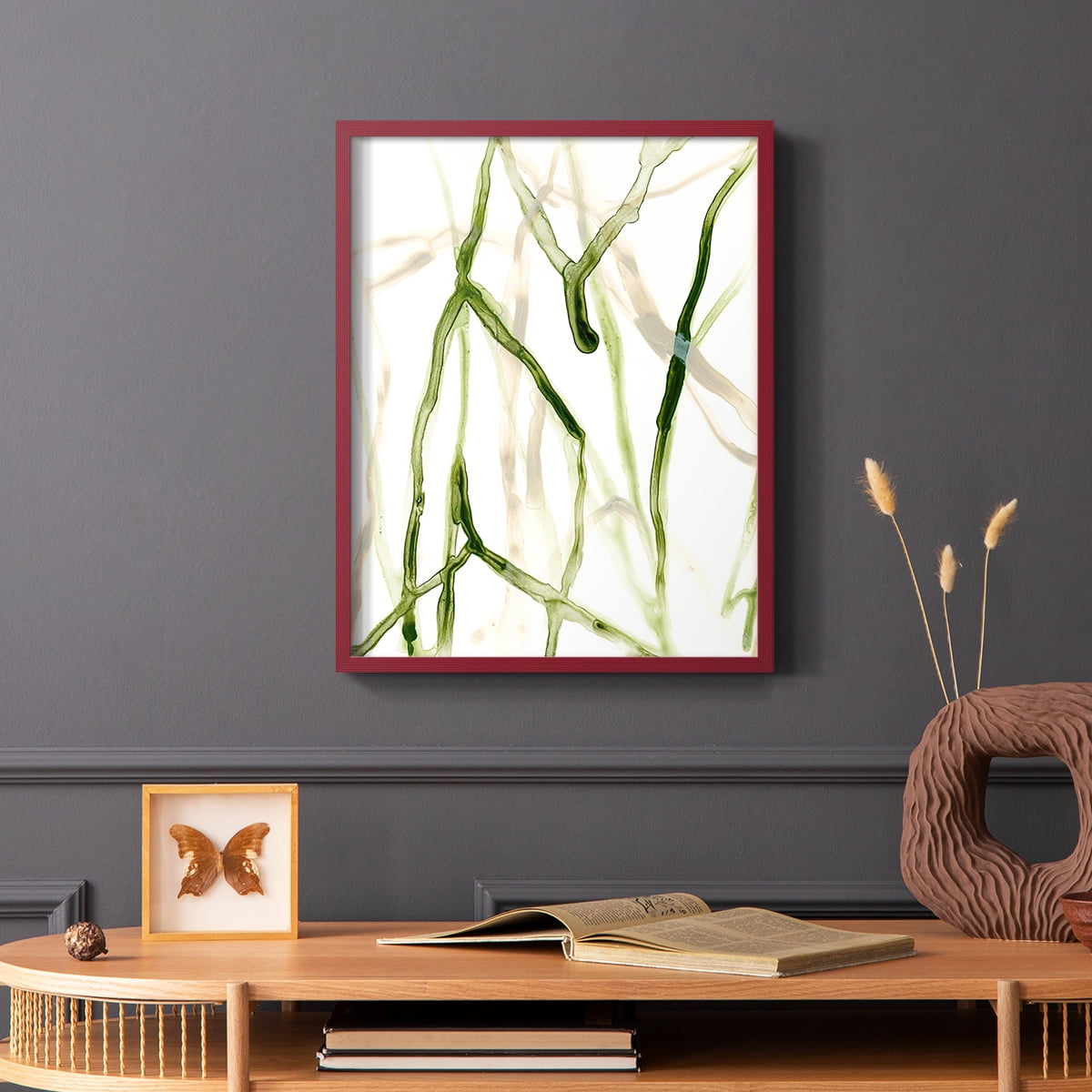 Runnel VII in Red Solid Wood 8 x 10 Framed Print
