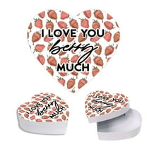 Koyal Wholesale Valentine's Day Heart Shaped Gift Box with Lid, Funny I Love You Berry Much, Reusable Heart Box, 1-Pk