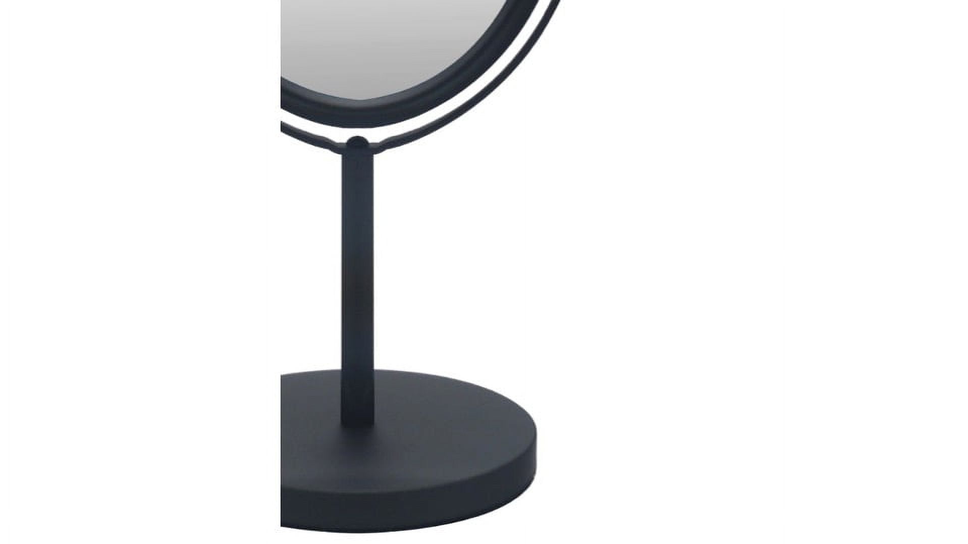 Eden Bath Round Two Sided 5X Black Framed Freestanding Makeup / Shaving Mirror