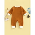thumbnail image 4 of TSEXIEFOOFU Baby Romper Contrast Color Round Neck Long Sleeve Jumpsuit with Pocket for Spring Autumn, 0-18 Months, 4 of 7
