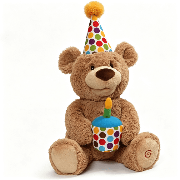 BESTSKY Happy Birthday Teddy Bear Bear Animated Plush Toy,Glow-In-The-Dark Singing Stuffed Animal,Brown,Happy Birthday Stuffed Animal 10"
