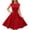 Red-Dress, variant on Elegant Midi Dress for Women Short Sleeve Crew Neck Solid Color Tie Waist Party Dress Blue S
