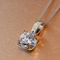 thumbnail image 4 of Round Cut Cubic Zircon Engagement Jewelry Charm 925 Silver Necklace Pendant, 4 of 7