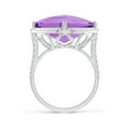 thumbnail image 2 of ANGARA Natural 13.5 Ct. Amethyst with Diamond Halo Ring in 14K White Gold for Women (Ring Size: 3), 2 of 9