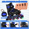 thumbnail image 4 of OBENSKY Adjustable Inline Skates, Illuminating Roller Blades for Kids,Girls&Boys Beginner w/ Light up Wheels-Blue, 4 of 10