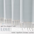 thumbnail image 5 of Blue and White Shower Curtain Stripe Fabric Shower Curtain for Bathroom Modern Striped Shower Curtain Spring Shower Curtain Set Waterproof in Bath 72x72 inches with Curtain Hooks, 5 of 6