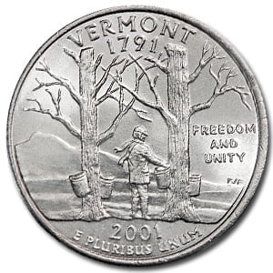 2001-P Vermont State Quarter BU