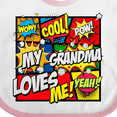 thumbnail image 4 of Inktastic My Grandma Loves Me Superhero Boys or Girls Baby Bib, 4 of 4